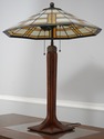 74201: STICKLEY Slag Glass Arts & Crafts Mission O