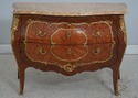 L74231: French Louis XV Vintage Marble Top Marquet