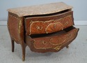L74231: French Louis XV Vintage Marble Top Marquet