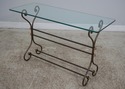 61082EC: Scrolled Iron Base Console Or Sofa Table 