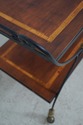 74164: Wrought Iron Mahogany Rolling Bar Cart