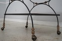 74164: Wrought Iron Mahogany Rolling Bar Cart