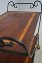 74164: Wrought Iron Mahogany Rolling Bar Cart