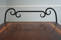 74164: Wrought Iron Mahogany Rolling Bar Cart