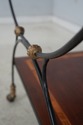 74164: Wrought Iron Mahogany Rolling Bar Cart