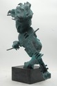 F73840: Art Deco Bronze Sculpture Of Woman w. Viol