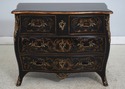 L74159: HARDEN Black Lacquer Chinoiserie Bombe Com