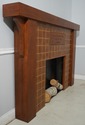 74299: STICKLEY Tiled Mission Oak Fireplace Mantle