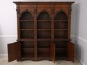 73155: Italian 2 Piece Walnut Large Open Bookcase