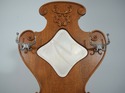 F74372: Antique Restored Oak Victorian Hall Rack W