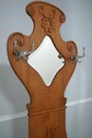 F74372: Antique Restored Oak Victorian Hall Rack W