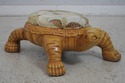 69554: Custom Heavy Wood Turtle Ottoman Footstool 