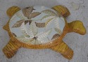 69554: Custom Heavy Wood Turtle Ottoman Footstool 