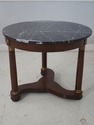 69513: BAKER Round Marble Top French Empire Center