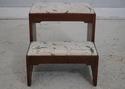 69138: HENKEL HARRIS Walnut Upholstered Tread Bed 