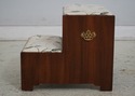 69138: HENKEL HARRIS Walnut Upholstered Tread Bed 