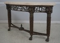 69626: MAITLAND SMITH Travertine Top Bronze Consol