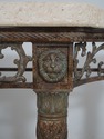 69626: MAITLAND SMITH Travertine Top Bronze Consol