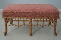 69643: Faux Bamboo Form 6 Leg Upholstered Window S