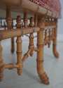 69643: Faux Bamboo Form 6 Leg Upholstered Window S