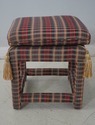 69619: Pair Custom Upholstered Plaid Print Upholst