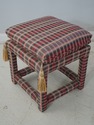 69619: Pair Custom Upholstered Plaid Print Upholst
