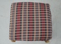 69619: Pair Custom Upholstered Plaid Print Upholst