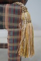 69619: Pair Custom Upholstered Plaid Print Upholst