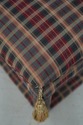 69619: Pair Custom Upholstered Plaid Print Upholst