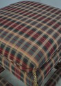 69619: Pair Custom Upholstered Plaid Print Upholst