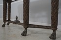 69626: MAITLAND SMITH Travertine Top Bronze Consol