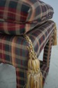 69619: Pair Custom Upholstered Plaid Print Upholst