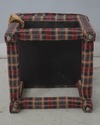 69619: Pair Custom Upholstered Plaid Print Upholst
