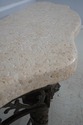 69626: MAITLAND SMITH Travertine Top Bronze Consol