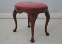 69572: Queen Anne Mahogany Needlepoint Ottoman Or 