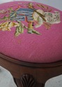 69572: Queen Anne Mahogany Needlepoint Ottoman Or 