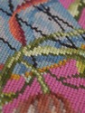 69572: Queen Anne Mahogany Needlepoint Ottoman Or 