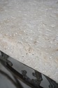 69626: MAITLAND SMITH Travertine Top Bronze Consol