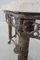 69626: MAITLAND SMITH Travertine Top Bronze Consol