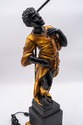F69646: Tall 2 Light NUBIAN Figural Black & Gold H
