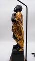 F69646: Tall 2 Light NUBIAN Figural Black & Gold H