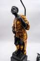 F69646: Tall 2 Light NUBIAN Figural Black & Gold H
