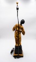 F69646: Tall 2 Light NUBIAN Figural Black & Gold H