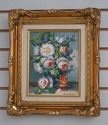 F60705EC/06EC: Pair Gold Framed Floral Oil Paintin