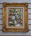 F60705EC/06EC: Pair Gold Framed Floral Oil Paintin