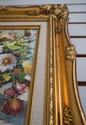 F60705EC/06EC: Pair Gold Framed Floral Oil Paintin