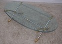 60776EC: Quality Steel & Brass Regency Glass Top C