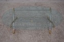 60776EC: Quality Steel & Brass Regency Glass Top C