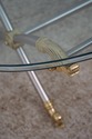 60776EC: Quality Steel & Brass Regency Glass Top C