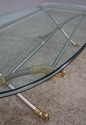 60776EC: Quality Steel & Brass Regency Glass Top C